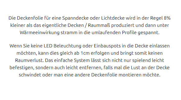 Deckenfolie für  Wehrheim