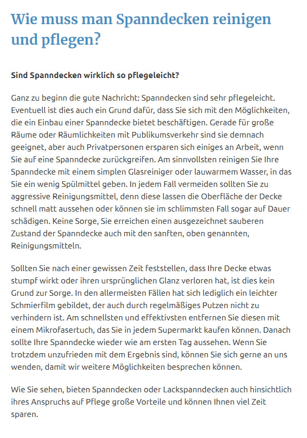 Spanndecke reinigen für  Wehrheim 