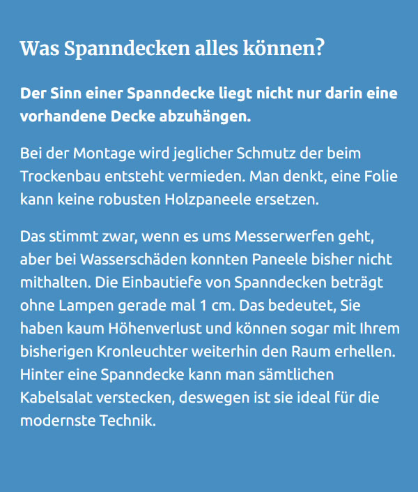 moderne Spanndecken in  Deutschland